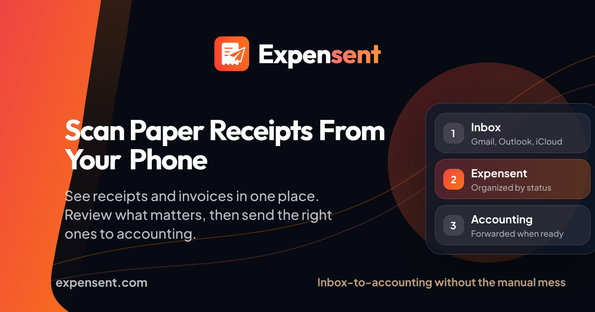 Scan Paper Receipts From Your Phone | Expensent